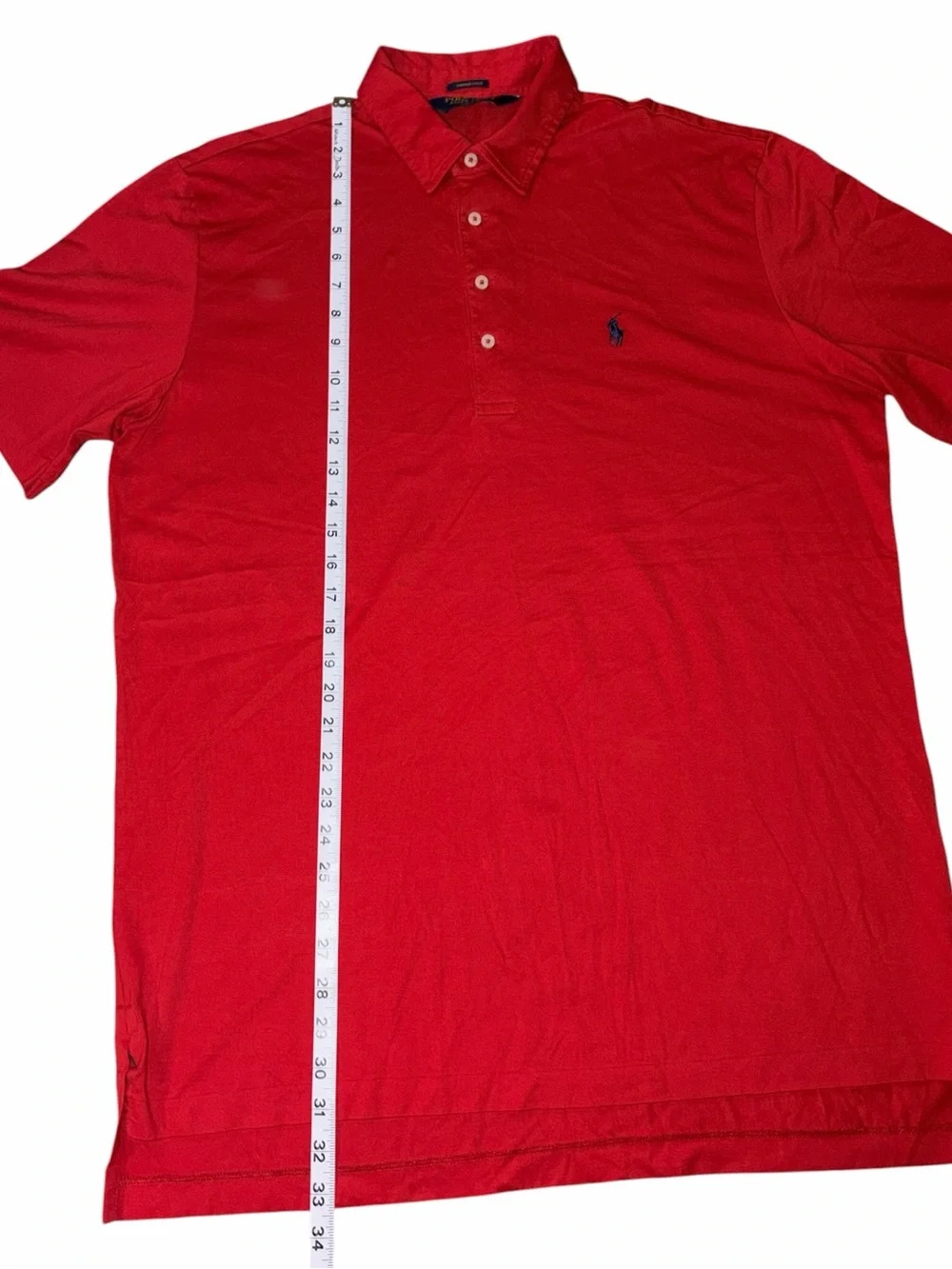 NWOT Polo Golf Ralph Lauren Men’s Golf Shirt Red Navy Large Pima Cotton